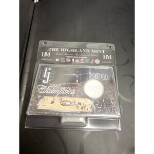 Highland Mint UCONN NCAA Silver Plated Medallion Coin Stand KU /10000